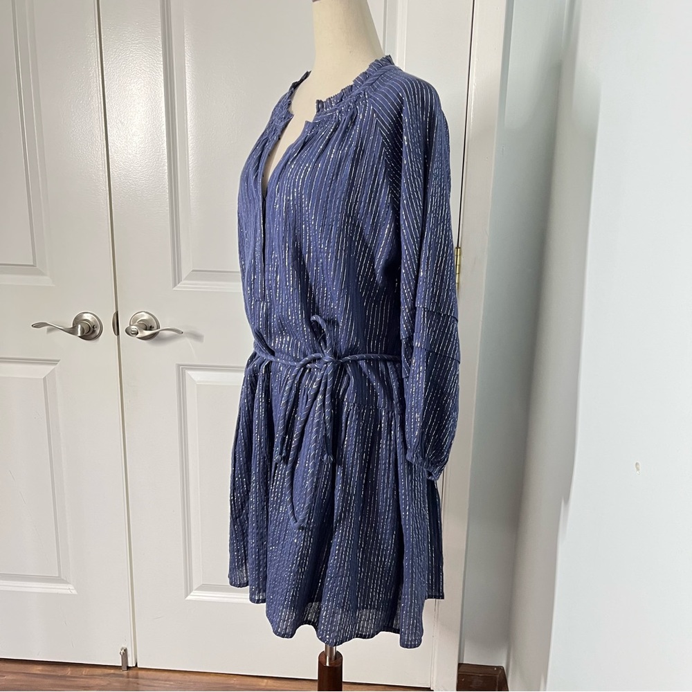 Apiece Apart Laguna mini dress in silver lurex stripes size M - Picture 6 of 13